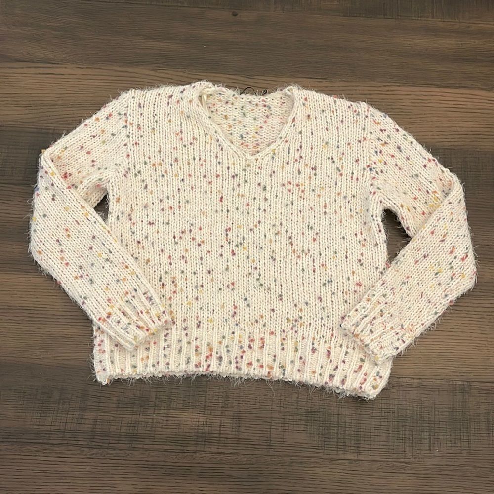 Doe & Rae Textured Confetti Sweater size Small